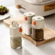 thumbnail image 2 of Press-Type Glass Seasoning Bottle, Multi-Functional Quantitative Seasoning Pot, Kitchen Salt Jar, Spice & Pepper Shakers, 2 of 5