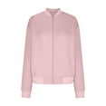 thumbnail image 4 of iHPH7 Light Jackets for Women Bomber Jacket Women Textured Jacket Women Zipper Jacket Women Baseball Jacket Light Jackets for Women Fall Womens Clothes Pink L, 4 of 4