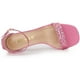 thumbnail image 4 of Sandalias De Tacón Grueso Con Brillo En El Tobillo Para Mujer Rosa US 9, 4 of 6