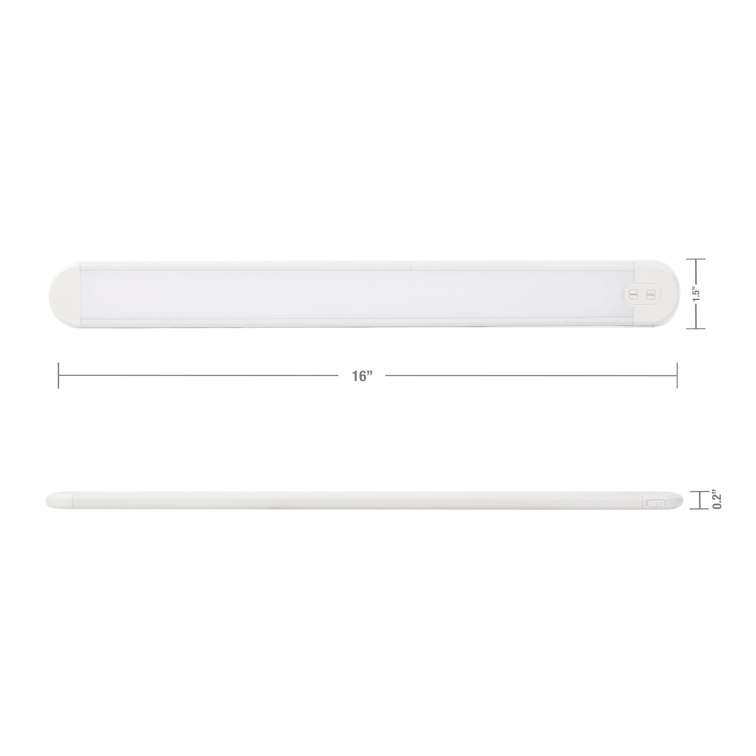 Great Value 16" 50 Lumens 16-inch Rechargeable Touch Activated LED Under Cabinet Light, Warm White/Daylight Deluxe