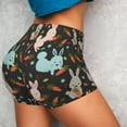 thumbnail image 4 of Kdxio Rabbit Is Eating Carrots Print Workout Shorts for Women Seamless Soft Smooth Gym Yoga Scrunch Active Shorts, 4 of 9