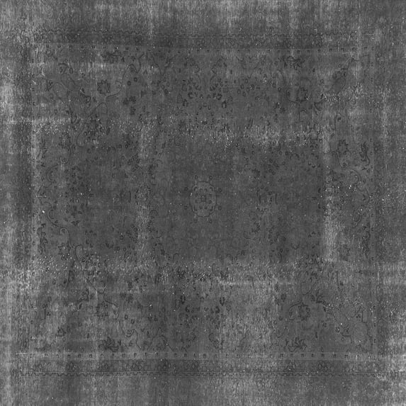 Ahgly Company Indoor Square Abstract Gray Modern Area Rugs, 4' Square
