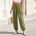 thumbnail image 2 of Noric Women Casual Jogger Pants High Waisted Elastic Waistband with Pockets Loose Fit Cuffed Ankles Workout Trousers, 2 of 9