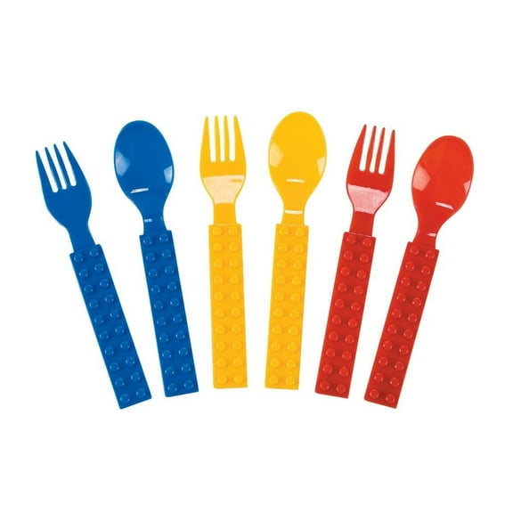 Block Party Fork & Spoon Set (16Pc) - Party Supplies - 16 Pieces