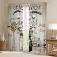 thumbnail image 2 of Feelyou Western Black Out Curtains, Wooden Plank Cabin Curtains Pack of 2 (42x63 Each), 2 of 6