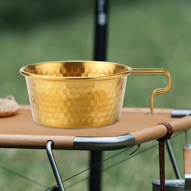 Cuenco para acampar, vajilla ligera para exteriores, para barbacoa, mochilero, cocina oro