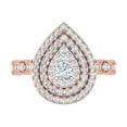 thumbnail image 3 of 3/4 Carat Drop Shaped Prong Set Diamond Ring in 10K Rose Gold (Ring Size 5.25), 3 of 4