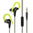 thumbnail image 2 of 3.5mm Sport Earhook Earphone Running Headphone HiFi Stereo Bass Headset with Mic,Green, 2 of 8