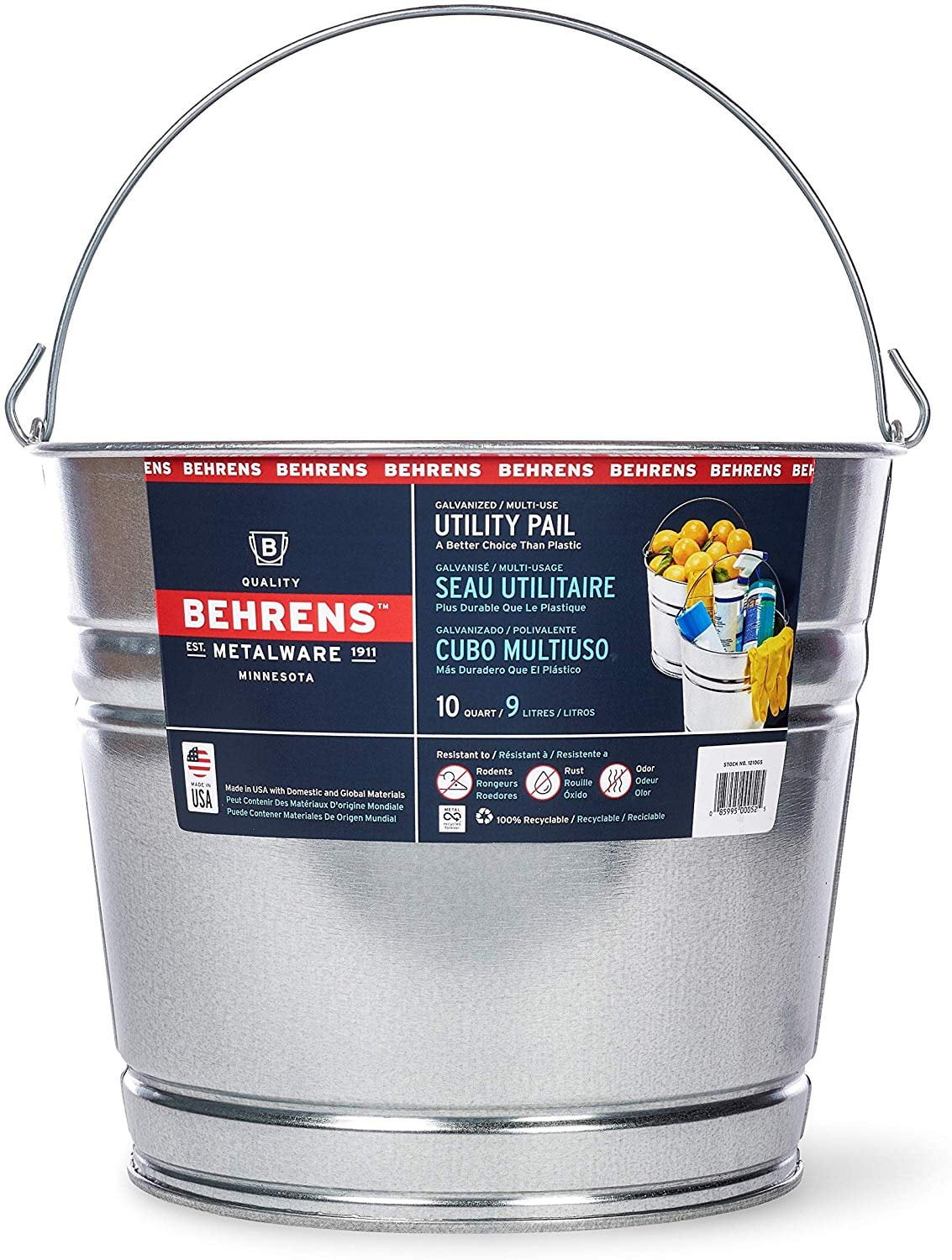 Behrens 1210GS 10Quart Galvanized Steel Pail