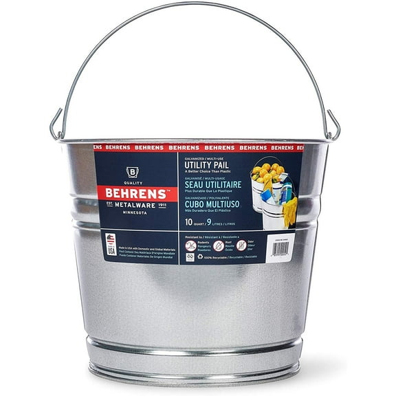 Behrens 1210GS 10-Quart Galvanized Steel Pail