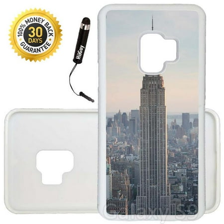 Custom Galaxy S9 Case (Empire State Building) Edge-to-Edge Rubber White Cover Ultra Slim | Lightweight | Includes Stylus Pen by