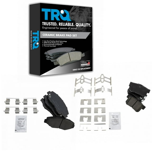 TRQ Front & Rear Premium Posi Ceramic Disc Brake Pad Kit for Honda Acura BFA13074
