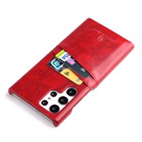 Samsung Galaxy S22 Ultra Case, Dteck Slim PU Leather Back Protective Case Cover With Credit Card Holder for Samsung Galaxy S22 Ultra 6.8 inch 2022,Red