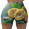 thumbnail image 2 of Goofa Fresh Passion Fruit Still Life Printed Workout Shorts Women Seamless Scrunch Butt Lifting High Waisted Gym Booty Shorts Elastic Workout Shorts-Large, 2 of 8