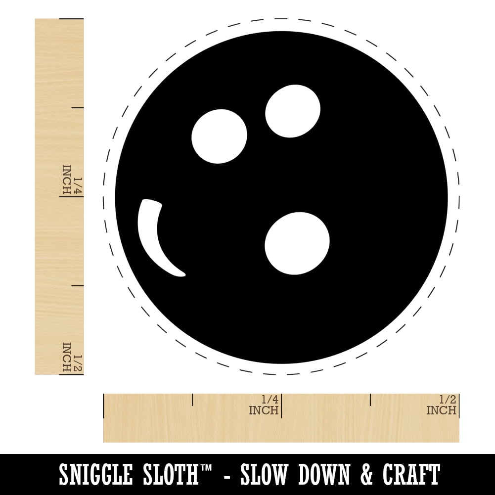 Bowling Ball Self-Inking Rubber Stamp Ink Stamper - Fuchsia Ink - Mini 1/2 Inch