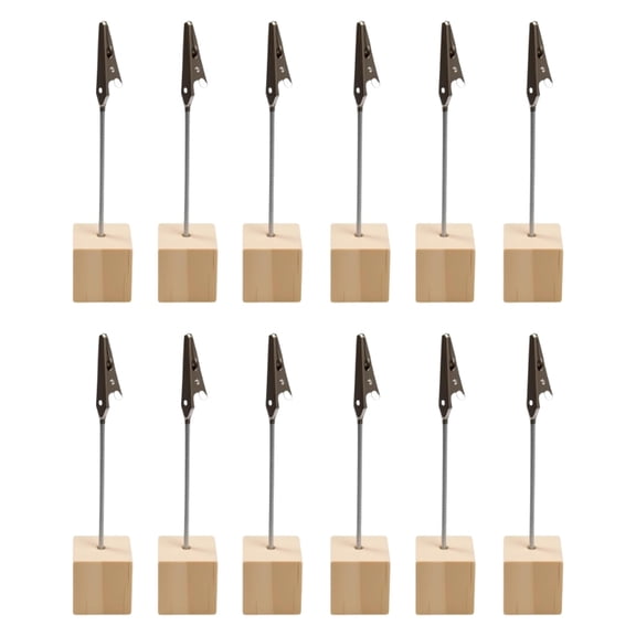 lanema 12 Pcs Photo Stand Card Holders with Clips Place Card Holders Memo Clip Holders