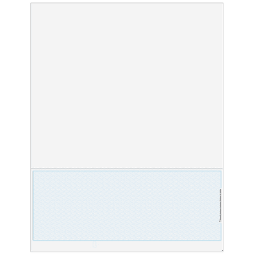 Classic Blank Bottom Business Check with Herringbone Background, Blue, One Perforation, 500/Pk