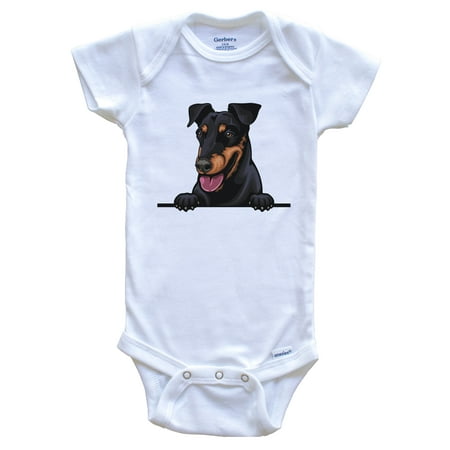 

Manchester Terrier Dog Breed Cute One Piece Baby Bodysuit 3-6 months white