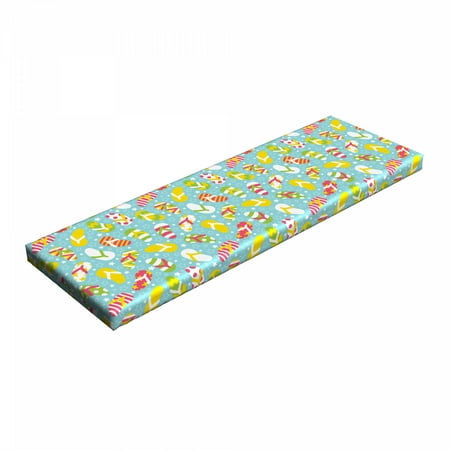 

Flip Flop Bench Pad Colorful and Different Patterned Double Pluggers on Star Filled Blue Backdrop HR Foam Cushion with Decorative Fabric Cover 45 x 15 x 2 Multicolor by Ambesonne