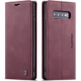 thumbnail image 5 of KOMI Wallet Case for Samsung Galaxy S10, Premium PU Leather Case Vintage Matte Wallet Flip Cover [Card Slots] [Magnetic Closure] Stand Function Folio Shockproof Full Protection for Galaxy S10 Red, 5 of 5