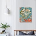 thumbnail image 3 of COMIO  Seashell Wall Art  Orange Bathroom Canvas Prints, Ocean Themed Coral Coastal Decor, Nautical Beach Pictures, Stretched and Framed Artwork for Home, Bedroom Each, 3 of 4