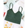 thumbnail image 4 of PULLIMORE Women's Comfy Cami Bra Crop Top Longline Padded Lounge Bralettes Camisole Yoga Tank Top (S/M, Green), 4 of 10