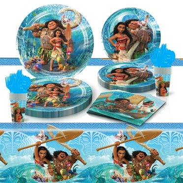 Moana Princess Party Tableware Set Plates Cup Kit Birthday Supplies Decorations Disposable Dinnerware