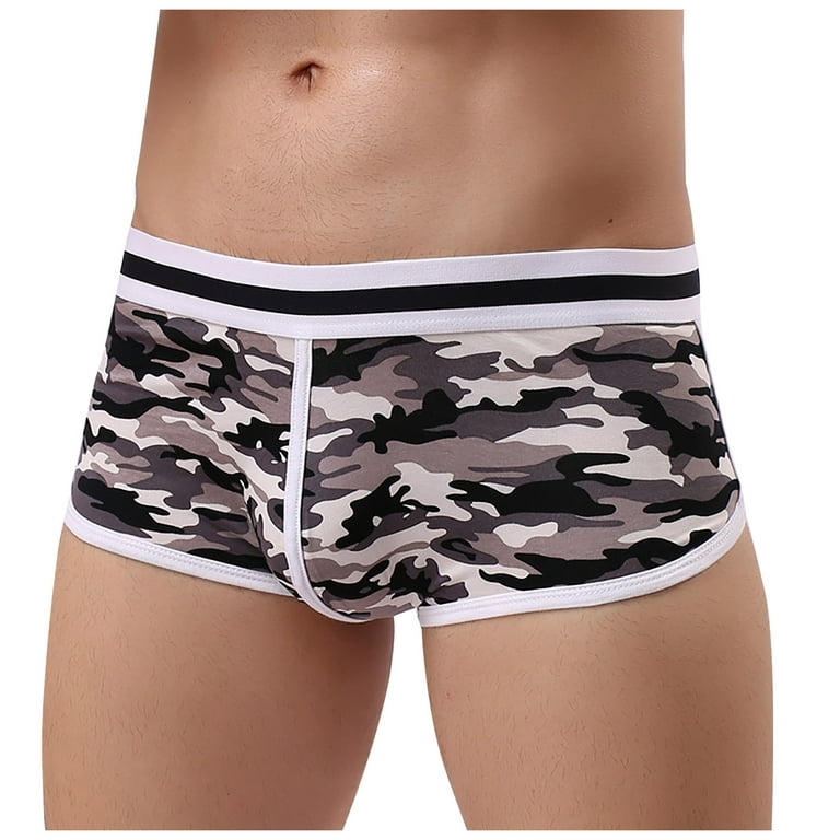 Voncos Mens Boxers Briefs- Stretch Comfortable Underwear Gray Size XL