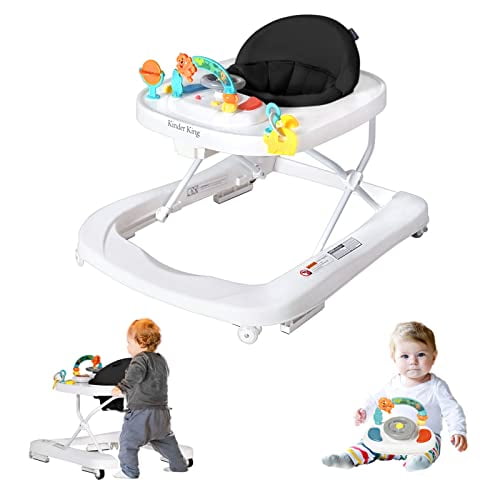 Kinder King 3 in 1 Folding Baby Walker, Adjustable Height & Speed