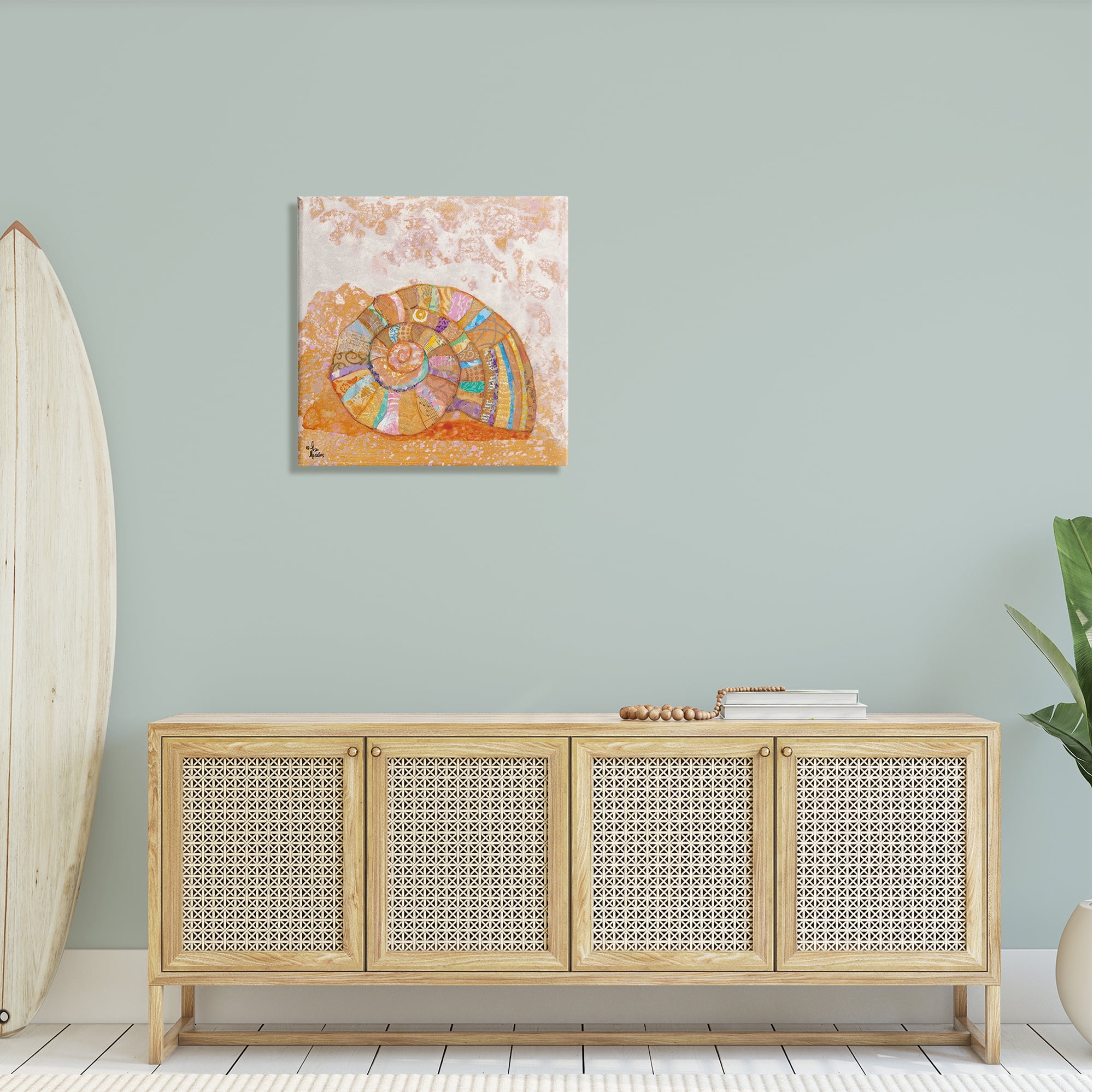 Stupell Industries Nautilus Sea Shell Various Collage Clipping Patterns Painting Gallery Wrapped Canvas Print Wall Art, Design by Lisa Morales