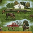 thumbnail image 2 of Thistle Hill~Horses in Field with Barns Cotton Fabric by Windham, 2 of 2