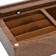 thumbnail image 3 of Wood Jewelry Box Storage Case Organizer with Girls Rings Treasure Lid Keepsake Box Holder Ring Brown, 3 of 8