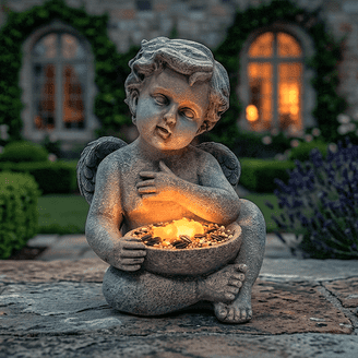 Exhart Solar Fox Outdoor Figurine - Lawn Decor Ornament with LED