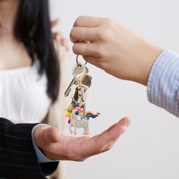 PAMINGONO 1Pcs Cute Unicorn Keychain Multi Colored Pendant Decor for Friends