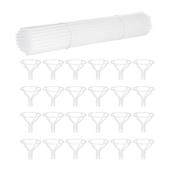 COSMOBETTY Transparent Plastic Balloon Stands with Cups for Holding Balloons at Parties and Festivals 50pcs