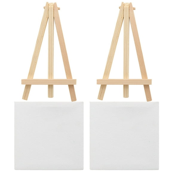 Amosfun 2 Sets of Simple and Practical Small Easel for DIY Painting and Art Students White Wood