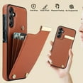 thumbnail image 7 of Wallet Case for Samsung Galaxy A13 5G, Vintage Premium PU Leather Ultra Slim Case with Card Holder, Protective Anti-drop Magnetic Clasp Phone Case for Samsung Galaxy A13 5G, Brown, 7 of 7
