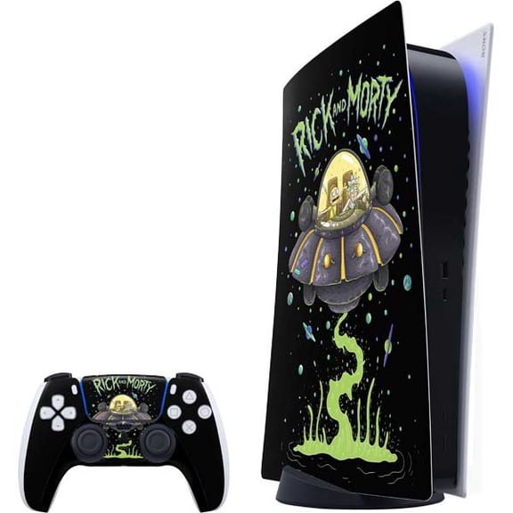 Skinit Adult Swim Rick and Morty Spaceship PS5 Bundle Skin