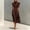01 Brown, variant on Women's Stand-Up Collar Breathable Dress Summer Ankle Length Shift Dress Side Pockets Simple Maxi Dress