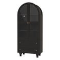thumbnail image 5 of Arched Kitchen Pantry Cabinet & Display Cabinet with Glass Doors, 4 Shelves, 2 Drawers, Solid Wood Legs, 71 inches in Height, Suitable for Kitchen, Bedroom and Living Room, for Easy Storage, 5 of 13