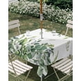 thumbnail image 3 of Square Outdoor Tablecloth with Umbrella Hole Eucalyptus Leaves Outside Table Cloth Waterproof Patio Table Cover Rustic Green Plants Botanical Zipper Tablecloths for Picnic Party Camping 54x54 Inch, 3 of 8