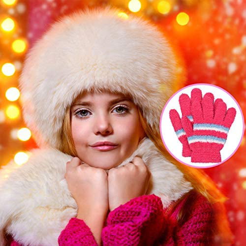 12 Pairs Winter Knitted Gloves Teens Girls Women Full Finger Half Finger Warm Gloves