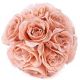 thumbnail image 6 of Efavormart 2 Pack | 7" Dusty Rose Flower Ball Silk Rose Pomander Kissing Ball, 6 of 10