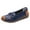 Dark Blue, variant on Womens Vintage Bow Wedges Slip on Penny Loafers Walking Shoes Casual Comfortable Color Block Leather Low Heels Oxfords Dressy Ballet Flat for Ladies White Size 8