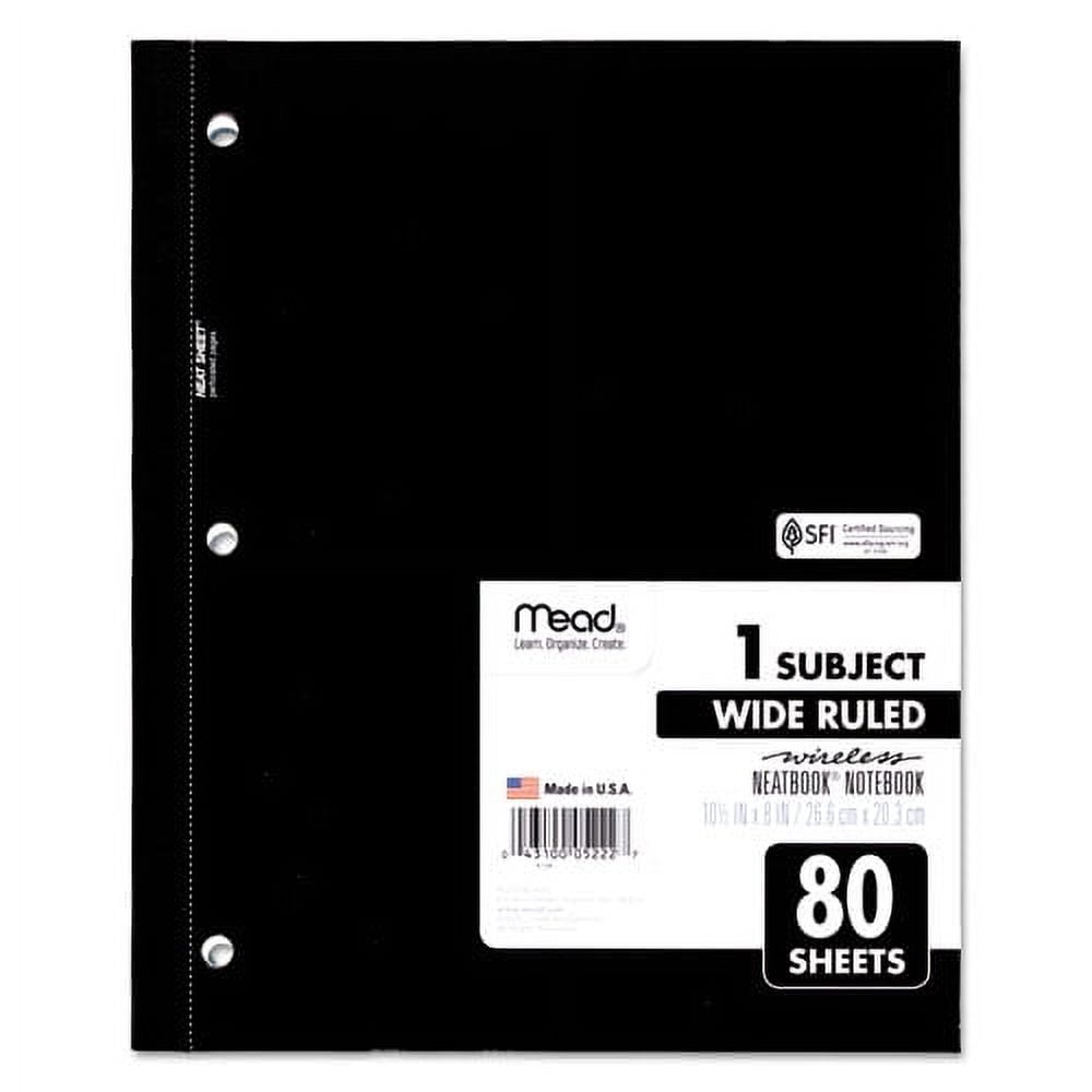Wireless Neatbook Notebook, 1 Subject, Wide/legal Rule, Randomly Assorted Covers, 10.5 X 8, 80 Sheets | Bundle of 10 Each