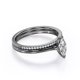 thumbnail image 3 of JeenMata Anillo de Boda con Solitario de 1,75 Quilates de Talla Marquesa y Cuerpo Pavé, Engastado en Oro Negro de 18 K sobre Plata (Personaliza Tu Anillo de Boda), 3 of 5