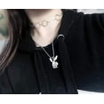 thumbnail image 5 of 2023 - Collier Lapin Playboy Chaîne Rolo 24 Pouces en Acier Inoxydable 304, avec Alliage de Zinc Antique Play Boy Rabbi, 5 of 5