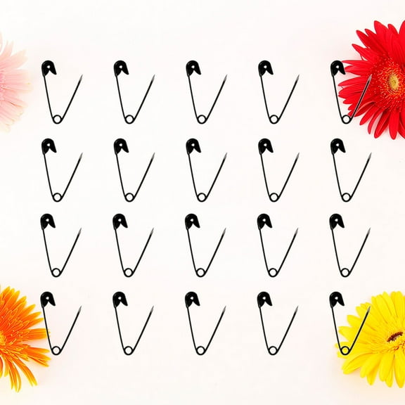 FONDOTIN 1728Pcs Box Safety Pins for Diaper Fastening Black Mini Buckle Pin Nickel Plated Metal