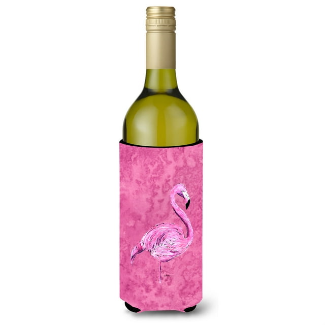 Flamenco en botella de vino rosa Aislador de bebidas Aislador de bebidas Hugger