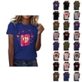 thumbnail image 1 of T-shirts de la Saint-Valentin pour Femmes 2026 Mode Manches Courtes Col Rond Cœur Graphique, 1 of 4